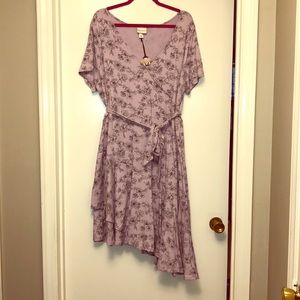 Ava & Viv Asymmetrical Floral Dress, plus size 1x